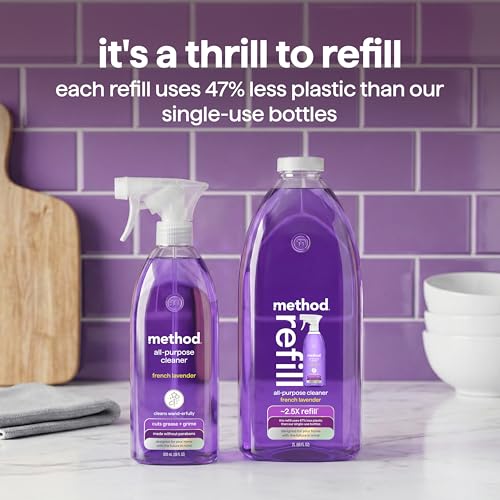 Method All-Purpose Cleaner Spray, French Lavender, Perfect for Most Counters, Tiles and More, 28 Fl Oz, (Pack of 4)