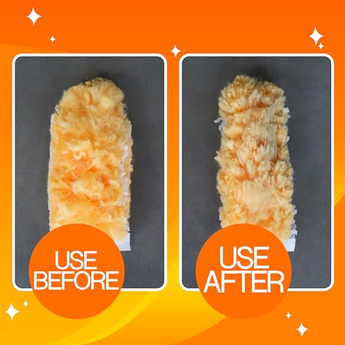 Heavy Duty Multi Surface 360°Heavy Duty 12 Duster Refills & 1 Handle, Compatible with Swiffer Dusters，Disposable Dusters for Cleaning