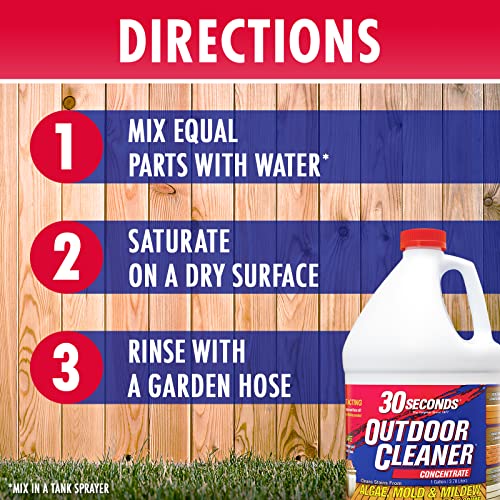 30 SECONDS Outdoor Mold & Mildew Cleaner & Stain Remover Concentrate | 128 fl. oz. | 2 Pack