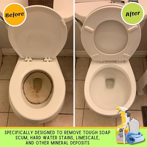 Cozy Home Luxe Bundle - 2 Pack CLR Brilliant Bath Cleaner Bundle With Microfiber Towel, Grout Brush & Scrub Sponge - 26oz CLR Bathroom Cleaner Spray For Toilet, Bath, Sink & Glass
