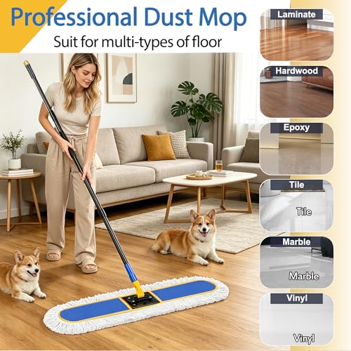 SOBONNE 24" Large Commercial Dust Mop for Floor Cleaning
