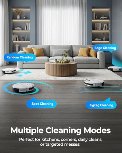 Redroad Robot Vacuums,10KPa Robotic Vacuum Cleaner with Mapping,Lidar Navigation&Obstacle Avoidance,150mins Robot Vacuum with App/Alexa/Remote,Tangle-Free Pet Hair,Self-Charging (White)