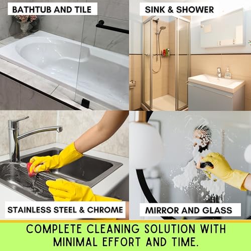 Cozy Home Luxe Bundle - 2 Pack CLR Brilliant Bath Cleaner Bundle With Microfiber Towel, Grout Brush & Scrub Sponge - 26oz CLR Bathroom Cleaner Spray For Toilet, Bath, Sink & Glass