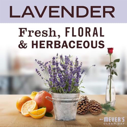 Mrs. MEYER'S CLEAN DAY Variety, 1 Room Freshener, 8 OZ, 1 Liquid Hand Soap, 12.5 OZ, 1 Liquid Dish Soap, 16 FL OZ, 1 Multi-Surface Cleaner, 16 OZ, 1 Toilet Bowl Cleaner, 24 OZ, 1 CT (Lavender)