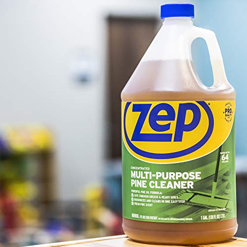 Zep Concentrated Multi-Purpose Pine Cleaner, 128 oz (Pack of 2), Pine Cleaner Concentrate, Removes Grease & Grime, Cleans and Deodorizes with a Fresh Pine Scent