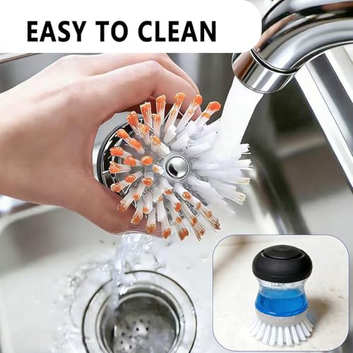 MiUWUU 4 Pack Brush Refills for OXO Dish Brush Refill B, Brush Head Replacement OXO Dish Brush Replacement Head（Grey Round）