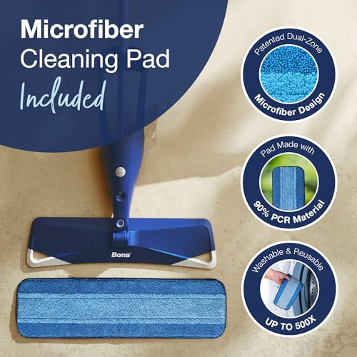 Bona Multi-Surface Floor Premium Spray Mop - Includes Multi-Surface Floor Cleaner Concentrate and Machine Washable Microfiber Cleaning Pad - For Stone, Tile, Laminate and Vinyl LVT/LVP Floors