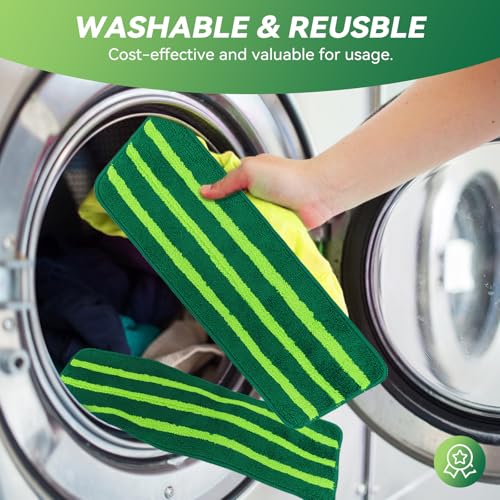 Mop Head Replacement for Libman Freedom Spray Mop - Washable Reusable Wet & Dry Cleaning - Microfiber Spray Mop Pads Refill for Multi-Surface Floor -4 Pack (Green）