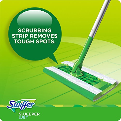 Swiffer Sweep + Mop, Wet Pads Refill, Floor Cleaner for Dirt, Dust, Hair, Cleaning Cloths for Mopping Home, Bathroom, Kitchen, All Purpose Multi-Surface Floor Wipes, Fresh, 12ct