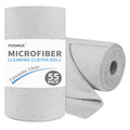 Puomue 55 Pack Microfiber Cleaning Cloth Roll, Tear Away Reusable Paper Towels, 11" X 9", Ultra Absorbent & Lint Free Microfiber Cloth for Cleaning Cars, Kitchen, Window, Home and Shop, Grey