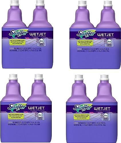 Swiffer WetJet Multi-Purpose Floor and Hardwood Cleaner Solution with Febreze Refill, Lavendar Vanilla and Comfort Scent, 1.25 Liter, OKpFMr 8 pack