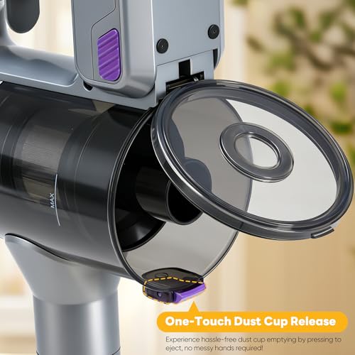 OLIXIS Cordless Vacuum Cleaner with Flexible Steering & Extendable Pole,3 Brush Heads, Lightweight Wireless Rechargeable Upright Vacuum with LED Light & Wall Mount for Hardwood Floors & Carpet