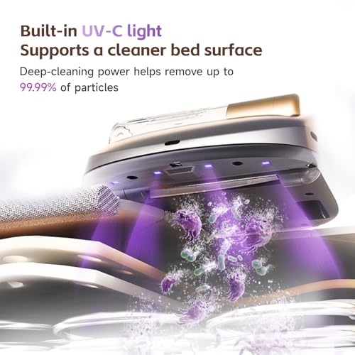 CREATULIZE X1 Robot Bed Vacuum, Automatic Mattress Vacuum Cleaner with Intelligent Path Planning, UV-C Light, HEPA Filter, One-Click 100% Dust & Pet Hair Removal for Bed, Mattress, Sofa, Carpet