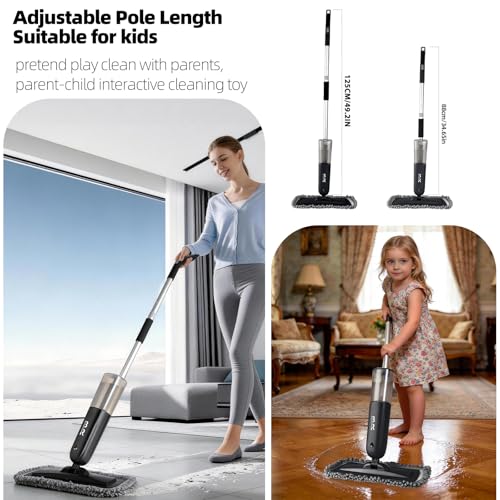 Electric Spray Mop Floor Cleaner with 2 Mopping Pads 720ml Bottle & Scraper 360° Swivel Head Lightweight Cordless Wet Dry Cleaner for Hardwood Floor Cleaning Laminate Tile Wood Vinyl & All Hard Floors