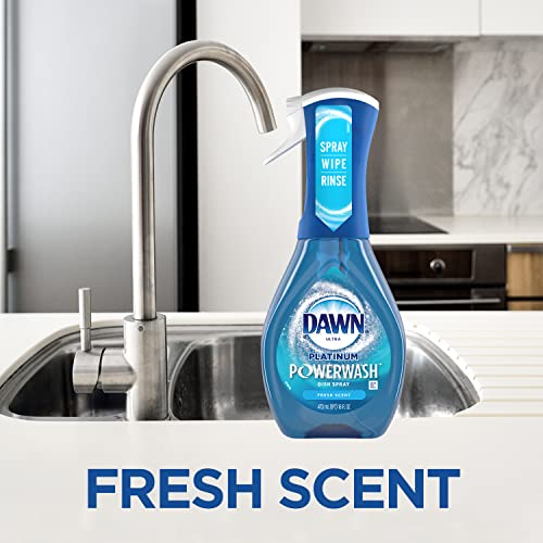 Dawn Powerwash Spray, Dish Soap, Dishwashing Liquid, Fresh, 1 Starter Kit + 3 Refills, 4x16 Fl Oz