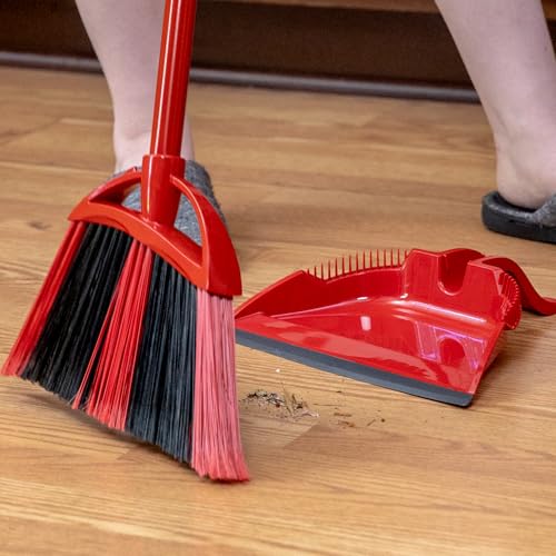 O-Cedar One Sweep Broom & Step-On Dustpan Set | Patented Wave Bristles Remove Over 99% of Dirt in One Pass | Lightweight & Quiet for Pet-Friendly Cleaning