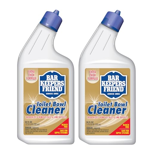 Bar Keepers Friend Toilet Bowl Cleaners (2 x 24 fl oz), Extra Thick & Fast-Acting Toilet & Bathroom Cleaner, Cleaning & Deodorizing, Removes Hard Water & Rust Stains, Grime & Odor, Bleach-Free