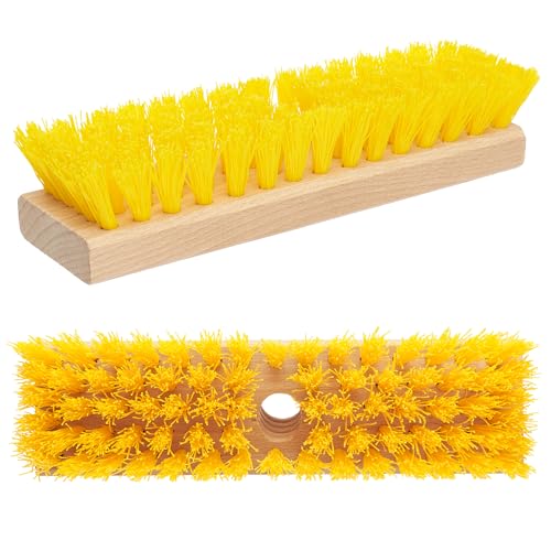 Deck Scrub Brush Head 7.87" - Heavy Duty Concrete & Wooden Deck Scrub Brush With Hard Nylon Bristles