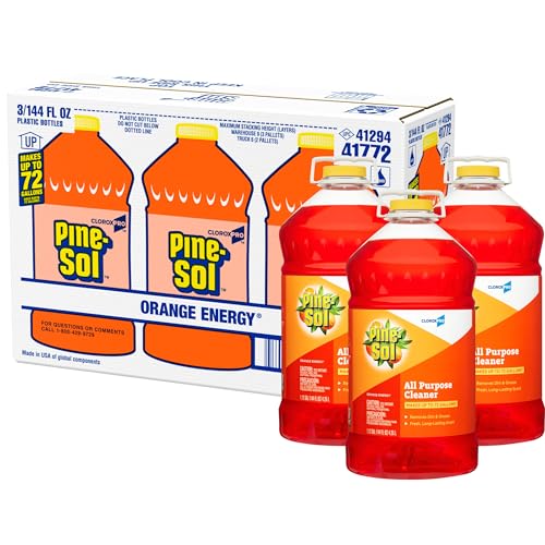 Clorox CloroxPro Pine Sol All Purpose Cleaner, Multi Surface Cleaning, Healthcare and Industrial, Orange Energy, 144 Ounces, 3 Count, 41772