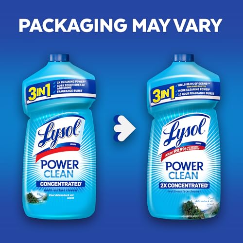 Lysol Power Clean Multi-Surface Cleaner, 2x Concentrated Pour, Cool Adirondack scent, 28 Fl Oz