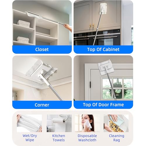 Snap Grip Mini Mop - No Wash Lazy Sweeper Mops, Zero Touch Disposable Dust Mop (Mini Mop)
