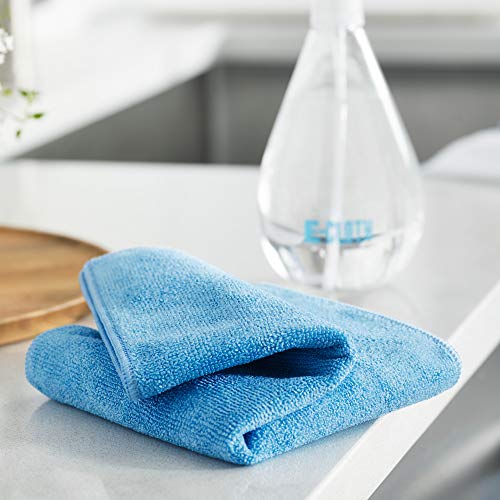E-Cloth General Purpose Microfiber Cleaning Cloth Kit - Microfiber Cloth for Glasses, Windows, Mirrors, Cars, Cameras, & More, Household Cleaning Supplies, Cleans with Water - Alaskan Blue, 4 Pack