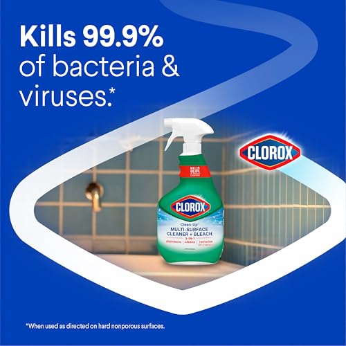 Clorox Clean-Up Multi-Surface Cleaner with Bleach, Original, Spray Bottle, Cleans Dirt and Grime Off Most Surfaces and Countertops, Kills 99.9 Percent of Virtuses and Bacteria, 32 fl. oz., Pack of 3