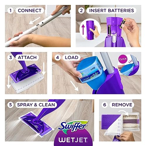 Swiffer WetJet Multi-Purpose Floor and Hardwood Cleaner Solution with Febreze Refill, Lavendar Vanilla and Comfort Scent, 1.25 Liter (4 Pack)