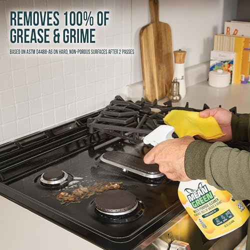 Mean Green Multi-Purpose Cleaner Spray, Citrus & Green Tea, 32 oz – Removes 100% of Grease & Grime, Kitchen, Bathroom & Household Surfaces