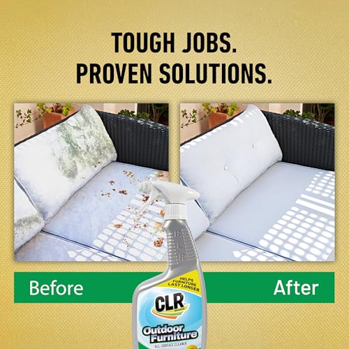 CLR Brands Outdoor Furniture Cleaner, 26 oz. Spray Bottle, Cleans Outdoor Surfaces, Remove Dirt and Grime from Fabric, Wood, Wicker, PVC, Plastic and More