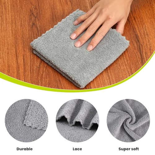 Neessno 12 Pack Cleaning Cloth,Ultra Soft Absorbent Quick Drying Microfiber Cleaning rags,No scratches,Reusable,Washable,Lint Free Cleaning Towels for Kitchen,Window,Glass,car,11.8"×11.8",(Multicolor)