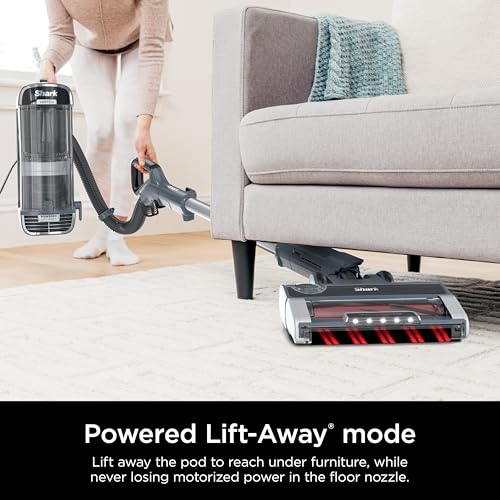 Shark Performance Powered Lift-Away Upright Vacuum, Ultra-Powerful Suction, No Hair Wrap, LED Headlights, Pet Hair Pickup, Carpets & Hardfloors, Odor Neutralizer Technology, Nordic Blue, UV2500