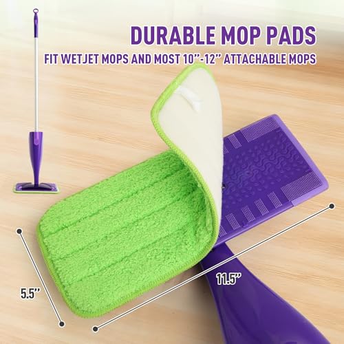 MABUBU Reusable Mop Pads Refills for Swiffer WetJet, 8 Pack Microfiber Cleaning Pads 11.5" x 5.5", Washable Wet & Dry Mop Heads for Hardwood, Tile, Laminate Floors, Replacement Pads