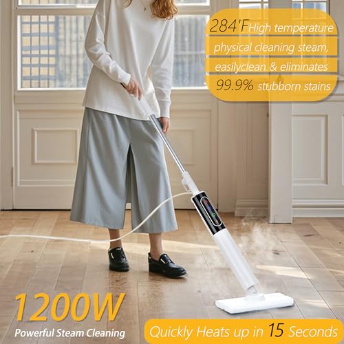 Steam Mops for Floor Cleaning, Floor Steamer with 2 Steam Modes & Smart Touch Control, for Carpet, Wooden, Marble, Tile, Hardwood