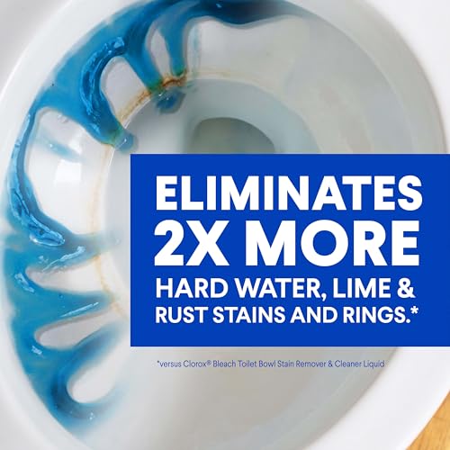 Clorox Toilet Bowl Cleaner Heavy-Duty Gel, Arctic Clean, Bleach-Free Stain Remover, Kills 99.9% of Germs, 24 oz, Pack of 12