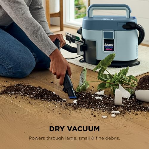 Shark EveryMess Ultra-Powerful 3-in-1 Wet Vac, Dry Vac, & Stain Eliminator with StainForce Technology, Perfect for Homes, Pets, and Cars, 3 Accessories and Cleaning Solution, Gray, VX101