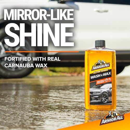 Armor All Complete Car Care Kit - 4-Piece Bundle with Car Wash & Wax, Glass Cleaner Wipes, Tire Foam & UV Protectant Spray, Gift for Car Lovers