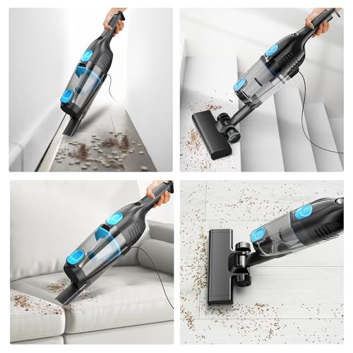 Vazone R6X Corded Stick Vacuum Cleaners for Home, 20Kpa Powerful Suction Stick Vacuum with 16Ft Cord, 2 in 1 Lightweight Handheld Vacuum Cleaner for Hardwood Floor Pet Hair