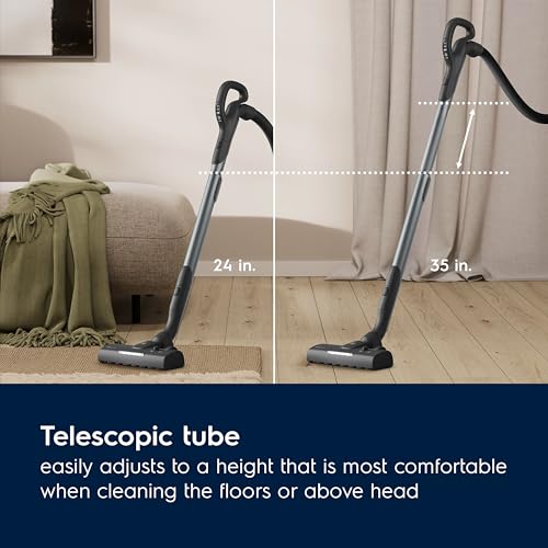 Electrolux Ultimate800 Bagged Canister Vacuum with LED Lights, HEPA Filtration, 21 Foot Cord, 3 in 1 Attachment Nozzle and 4 Position Storage Options