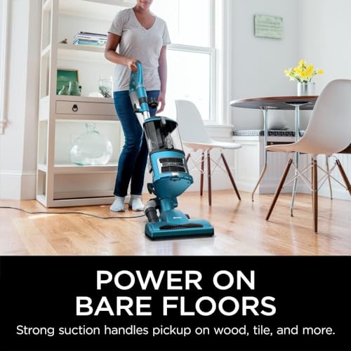 Shark NV380 Navigator Lift-Away Deluxe Upright Vacuum with Large Dust Cup Capacity, Swivel Steering, Upholstery Tool & Crevice Tool, Teal (Renewed)