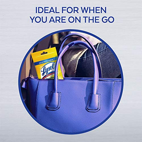 Lysol Disinfecting Wipes To-Go Pack, Lemon Scent, 15 Count (Pack of 2)