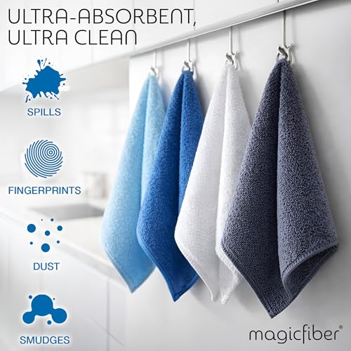 MagicFiber Microfiber Cleaning Cloth - Higher Quality, Larger Size - Micro Fiber Cloth for Cleaning Rags, Dust Cloths, Kitchen Dish Towels (12 Pack, 13”x11”)