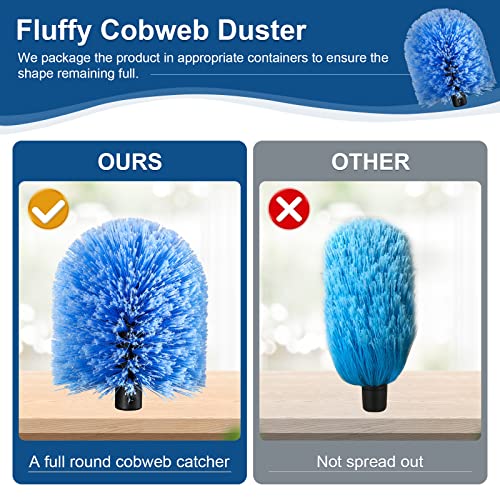 VITEVER Twist-On Cobweb Duster Head Brush, Fits Standard 3/4 inch Threaded Poles, Attachment Spider Web Duster Brush for Outdoor & Indoor Cleaning