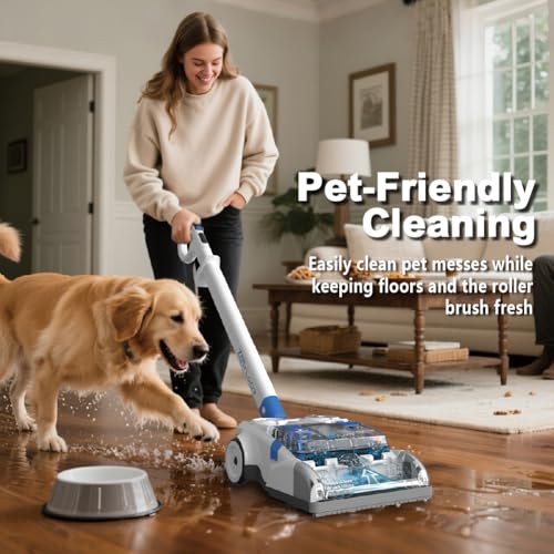 M DOVIA ZenFloor Cordless Hard Floor Cleaner Machine, Floor Scrubber with Power Bristle Brush Roll, Lightweight, Fast Dry, Ideal for Hardwood, Tile, Vinyl, Laminate｜One-Quick Battery Ecosystem