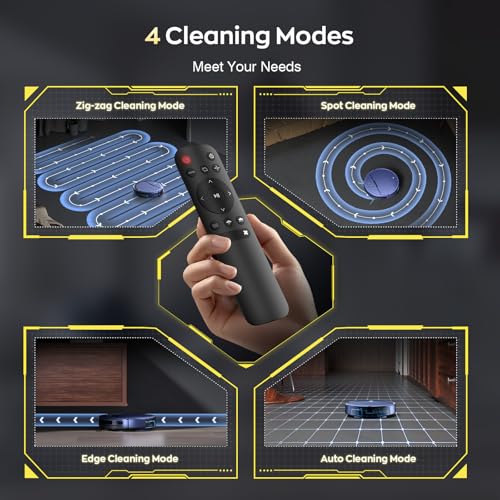Robot Vacuum and Mop Combo, 2300Pa Strong Suction, 2-in-1 Dust Box and Water Tank, Works with Alexa/Google Assistant, Long Runtime, Schedule, Quiet, Ideal for Hard Floors, Low-Pile Carpets and Pets