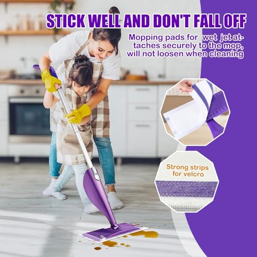 Mop Pad Refills Compatible with Swiffer WetJet Spray Mop, Wet Jet Mopping Pads for All Purpose Multi-Surface Hardwood Floor Cleaning, 4 Layers Thickened and Super Absorbent, 20 Count