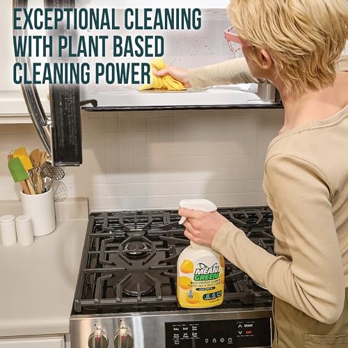 Mean Green Multi-Purpose Cleaner Spray, Citrus & Green Tea, 32 oz – Removes 100% of Grease & Grime, Kitchen, Bathroom & Household Surfaces