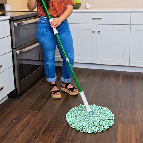 Libman Tornado Mop with 1 Refill | Self Wringing | Cotton Head | Twist Mop | Machine Washable | 2 Total Self Wring Mop Heads