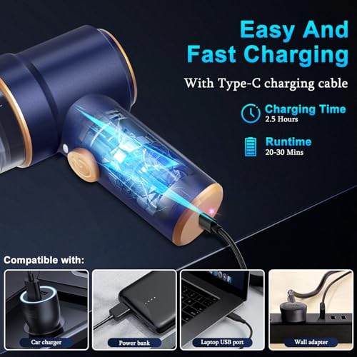 KMM Handheld Car Vacuum Cleaner, 9000Pa Vacuum Cleaner and Air Duster, 120W High Power Hand Held Vacuum with LED Light and Multi-Nozzles for Car, Home, Office, Pet
