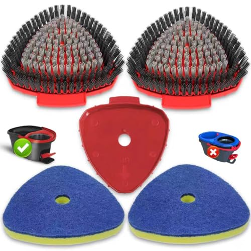 Spin Mop Replacement Head Compatible with O Cedar EasyWring 1 Tank,Scrubber Heads,Scrub Brush Attachment for Bathroom,Kitchen and Various of Hard Floors